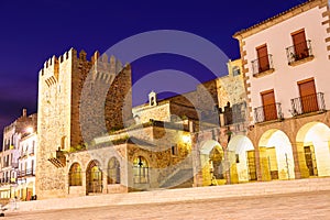 Caceres Plaza Mayor Extremadura of Spain