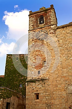 Caceres Saint Mateo church and clock Spain