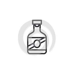 Cachaca bottle line icon