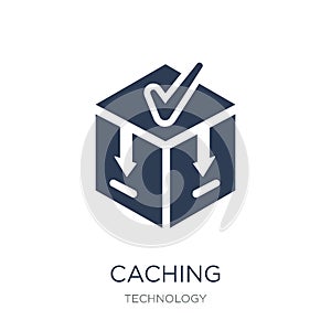 Caching icon. Trendy flat vector Caching icon on white background from Technology collection photo