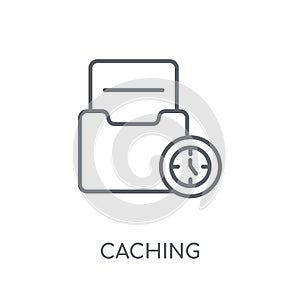 Caching linear icon. Modern outline Caching logo concept on whit