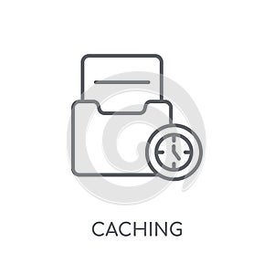 Caching linear icon. Modern outline Caching logo concept on whit photo