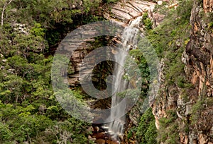 Cachoeira do Mosquito in the Interior of Brazil Located in Chapada dos Diamantina in the State of Bahia.