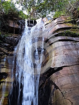 Cachoeira na Serra Negra, cordilheira do espinhaÃÂ§o em Minas Gerais no Brasil photo