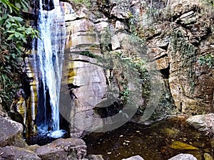 Cachoeira na Serra Negra, cordilheira do espinhaÃÂ§o em Minas Gerais no Brasil photo