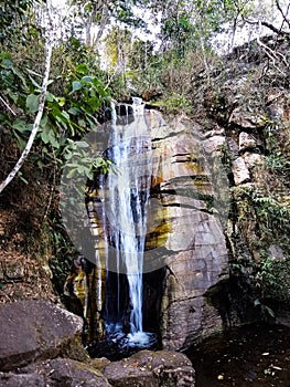 Cachoeira na Serra Negra, cordilheira do espinhaÃÂ§o em Minas Gerais no Brasil photo