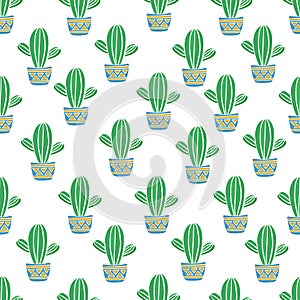 Cacti pattern . Cute seamless background