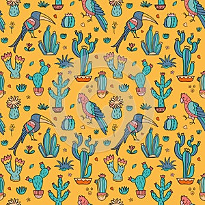 Cacti seamless pattern