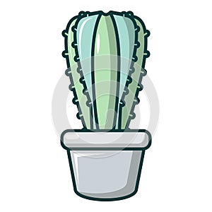 Cactoideae cactus icon, cartoon style