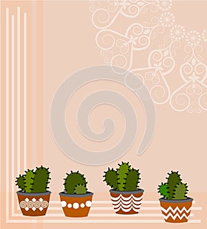 Cactus arrangements illustrations