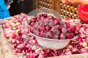 Cactus or berber figs fruits peeled for fresh sale