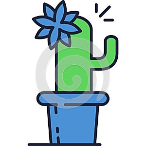 Cactus blooming flower icon cacti desert plant