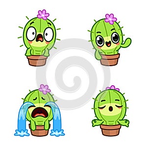 Cactus emoji sticker character