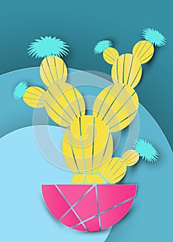 Cactus Fashion Set Design. Minimal Stillife. Trendy Bright Colors. Colorful Mood, colorful background. Vector Art Gallery Fashion