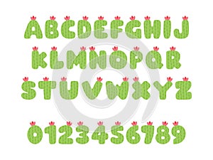 Cactus font, english letters from A to Z with number 0 to 9