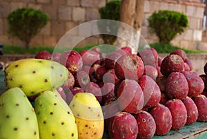 Cactus fruits on display in Zacatecas