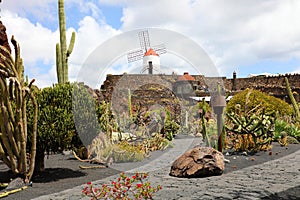 Cactus garden on Lanzarote island that was designed by Cesar Man