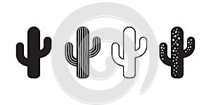 Cactus icon vector logo symbol desert flower botanica plant garden summer tropical illustration doodle