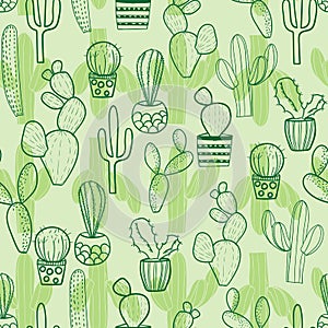 Cactus seamless repeat pattern