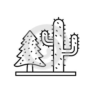 Cactus Line Style vector icon which can easily modify or edit