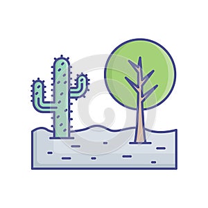 Cactus   Line Style vector icon which can easily modify or edit