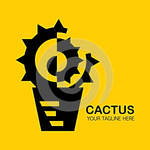 Cactus logo, icon modren style design.