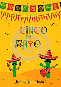 Cactus mariachi cinco de mayo party invitation photo