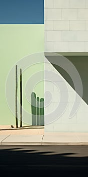 Minimalist Green Architecture: Dramatic Shadows And Pastel Tones