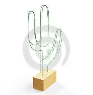 Cactus Saguaro picture. 3d rendering photo