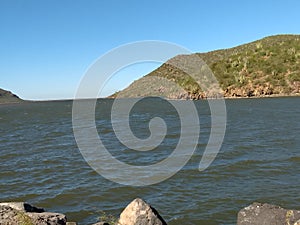 Cactus, sea and sky. The coast of Sinaloa. photo