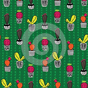 Cactus seamless repeat pattern