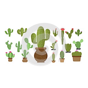 Cactus set icon design template vector isolated