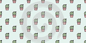 Cactus simple seamless repeat pattern background
