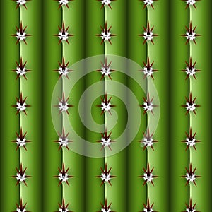 Cactus stem seamless pattern, Cereus alike plant texture