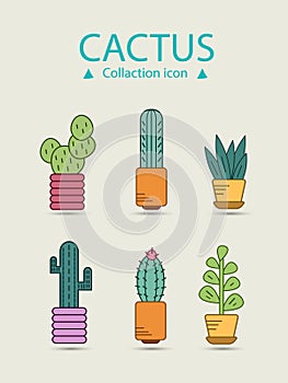 Cactus and succulent set.Included the icons as plant, thorn,decoration and more.