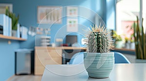 cactus on the table in the office of the proctologist photo