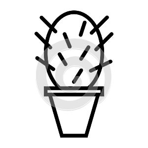 Cactus Thin Line Icon 48x48. Simple Minimal Pictogram