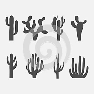 Cactus vector icon set