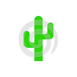 Cactus vector silhouette. Flat cactus icon. Cactus plant isolated on white