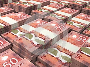 CAD. Canadian currency background. Closeup photo. Dollars of Canada