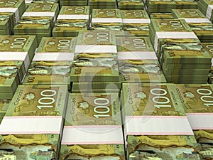 CAD. Canadian currency background. Closeup photo. Dollars of Canada