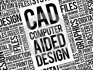 CAD - Computer Aided Design word cloud