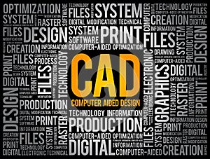 CAD - Computer Aided Design word cloud
