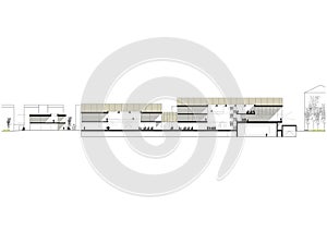 Cad drawing. Section of the university building