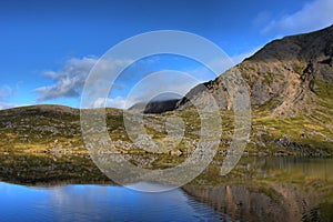 The cadair idris mountain range in snowdonia