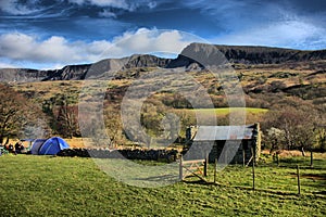 The cadair idris mountain range in snowdonia