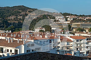 Cadaques, Spain in December roofs of houses on the heights of the old village