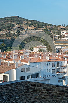 Cadaques, Spain in December roofs of houses on the heights of the old village