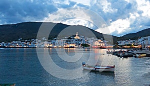 Cadaques sunset. Romanticism in the Mediterranean Sea. The villa