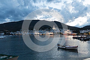 Cadaques sunset. Romanticism in the Mediterranean Sea. The villa